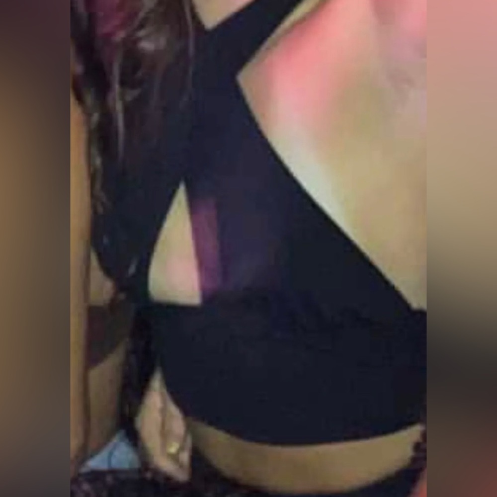 Shein Black Cross Tie Top